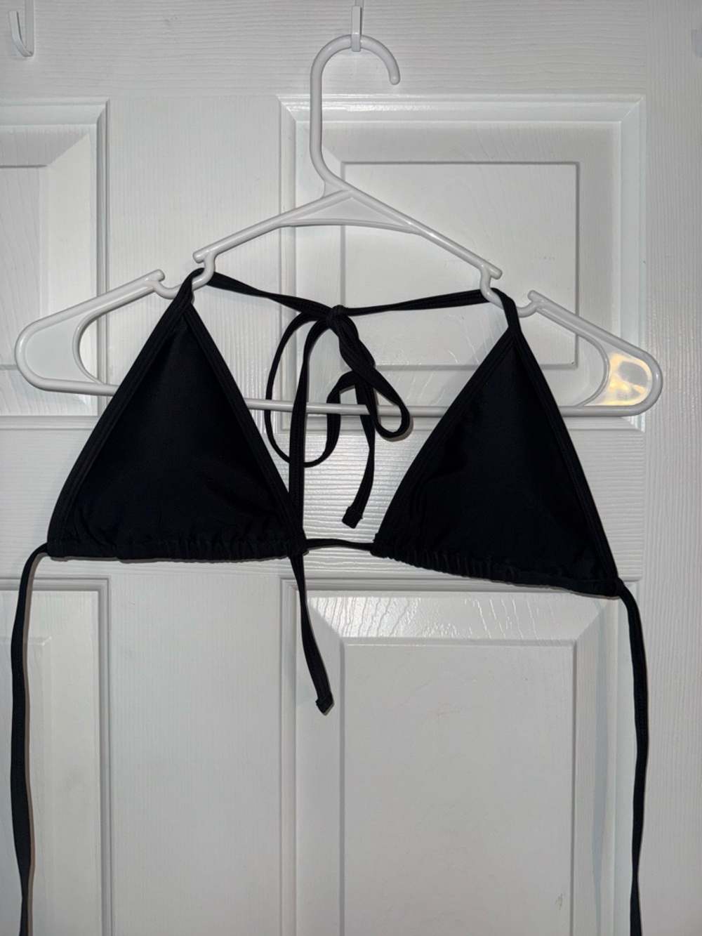 93 Play Street Black Danny Triangle Tie Bikini Top- Size L - Picture 5 of 10